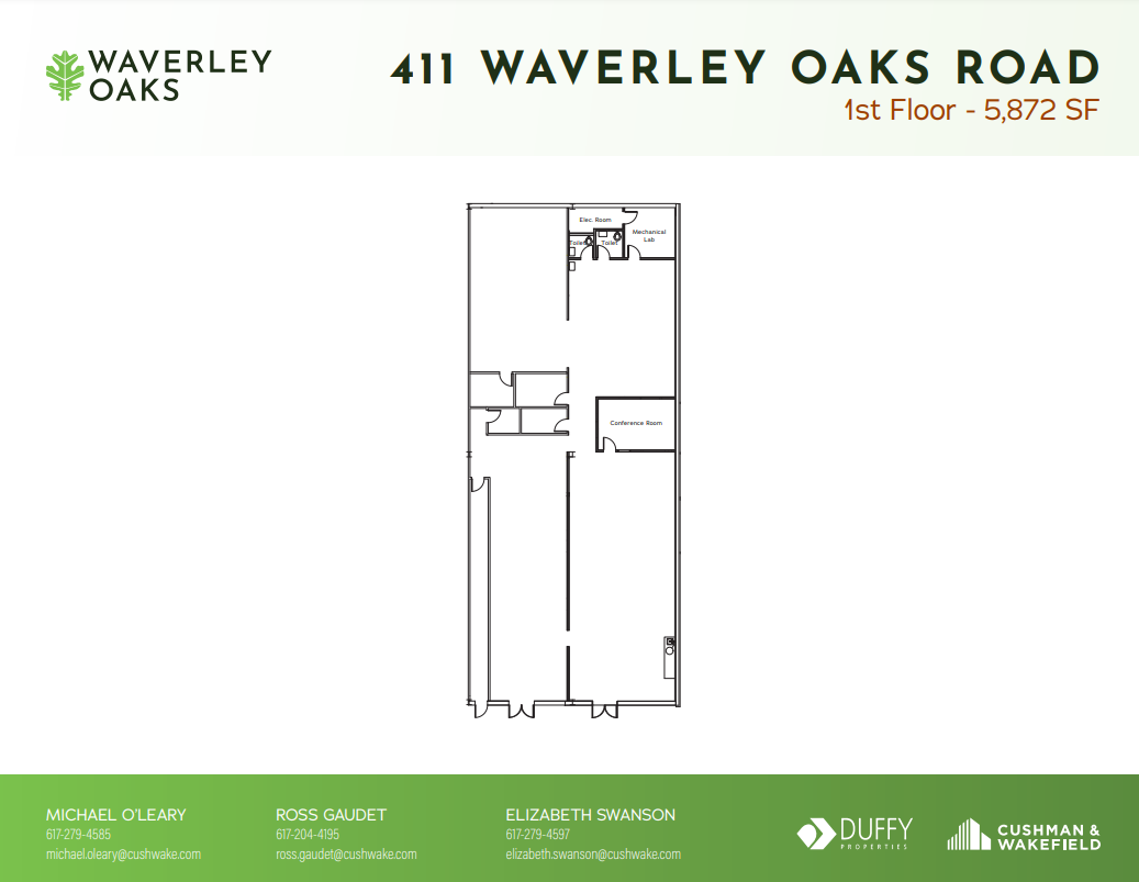 411 Waverley Oaks Rd, Waltham, MA for lease Floor Plan- Image 1 of 1