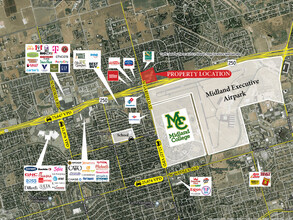 4610 N Garfield St, Midland, TX - aerial  map view