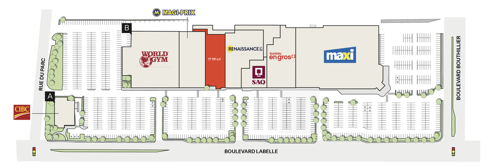 307 Boul Labelle, Rosemère, QC for lease - Site Plan - Image 2 of 7