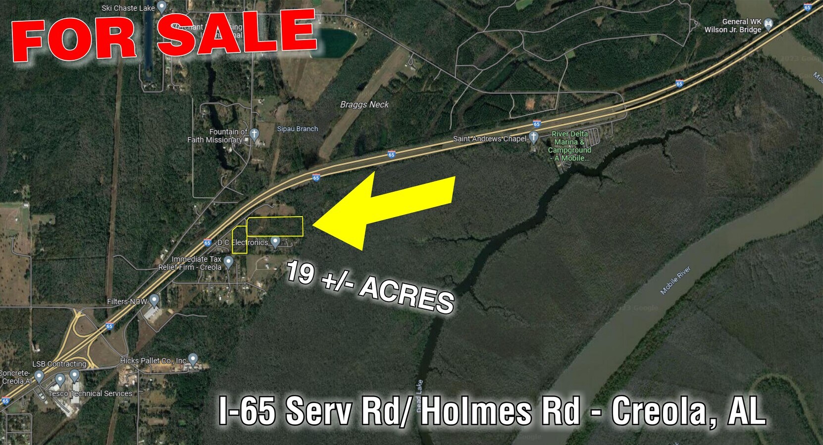 0 Holmes Rd., Creola, AL 36525 19 Acres In Creola, AL.