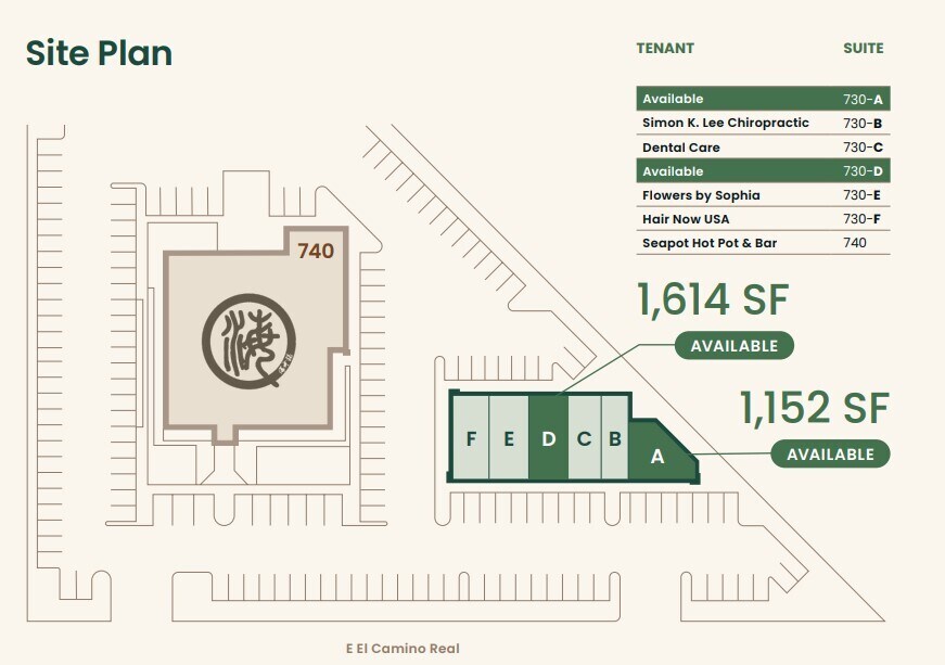 730 E El Camino Real, Sunnyvale, CA for lease Site Plan- Image 1 of 1