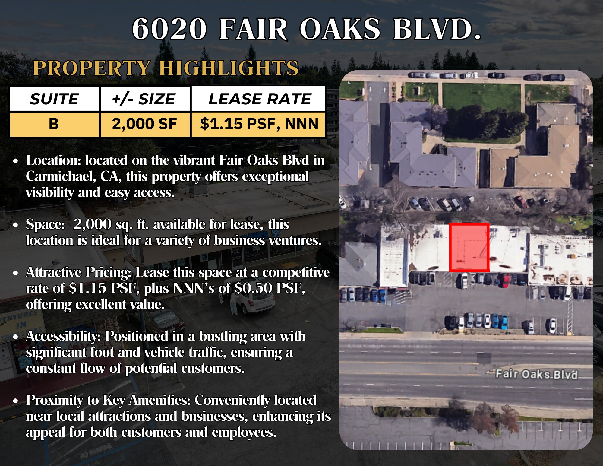 60206024 Fair Oaks Blvd, Carmichael, CA 95608 Retail for Lease