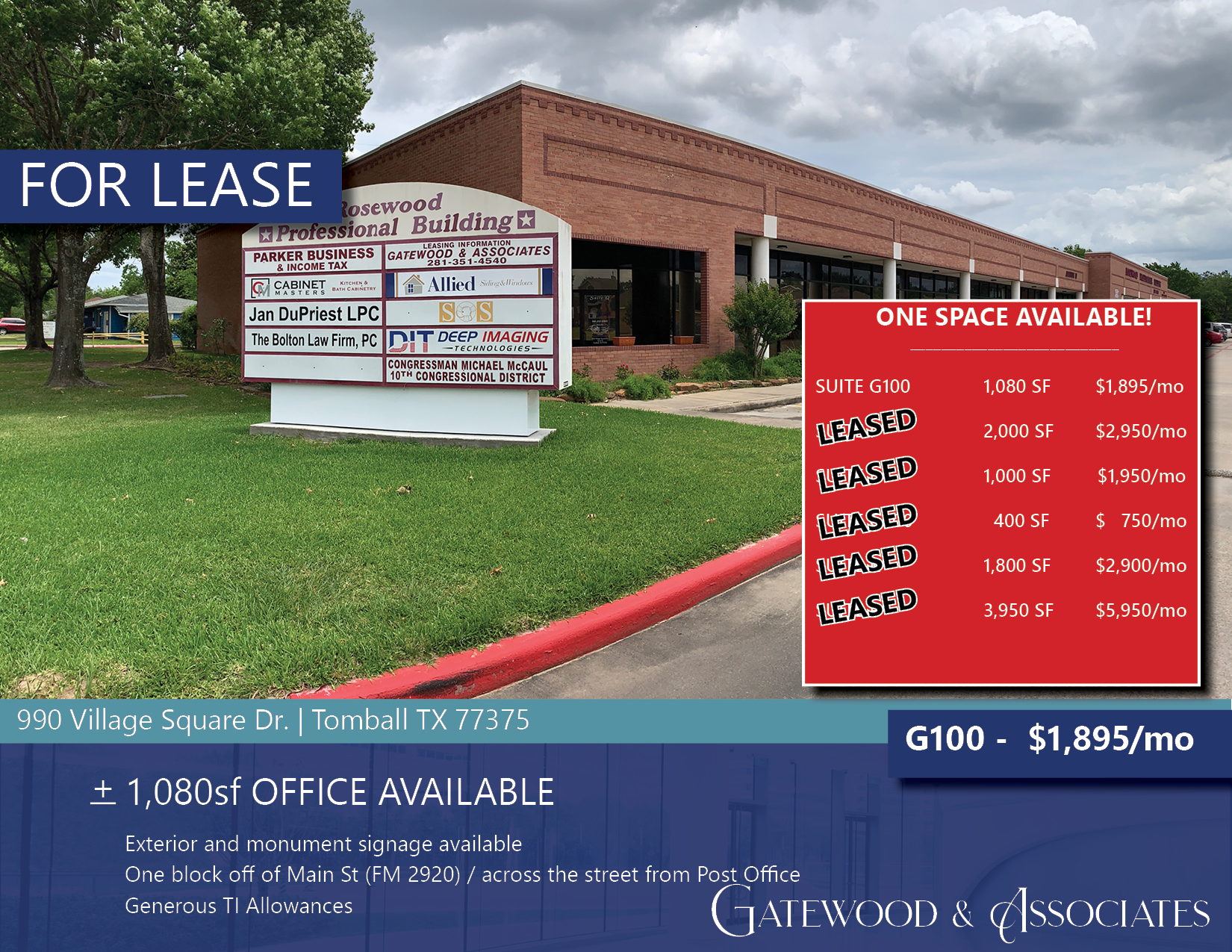 990 Village Sq, Tomball, TX for lease Building Photo- Image 1 of 8