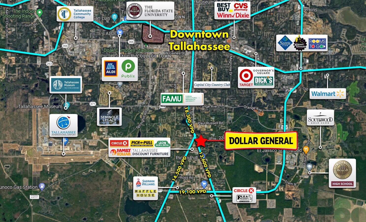 3611 Woodville Hwy, Tallahassee, FL 32305 Dollar General