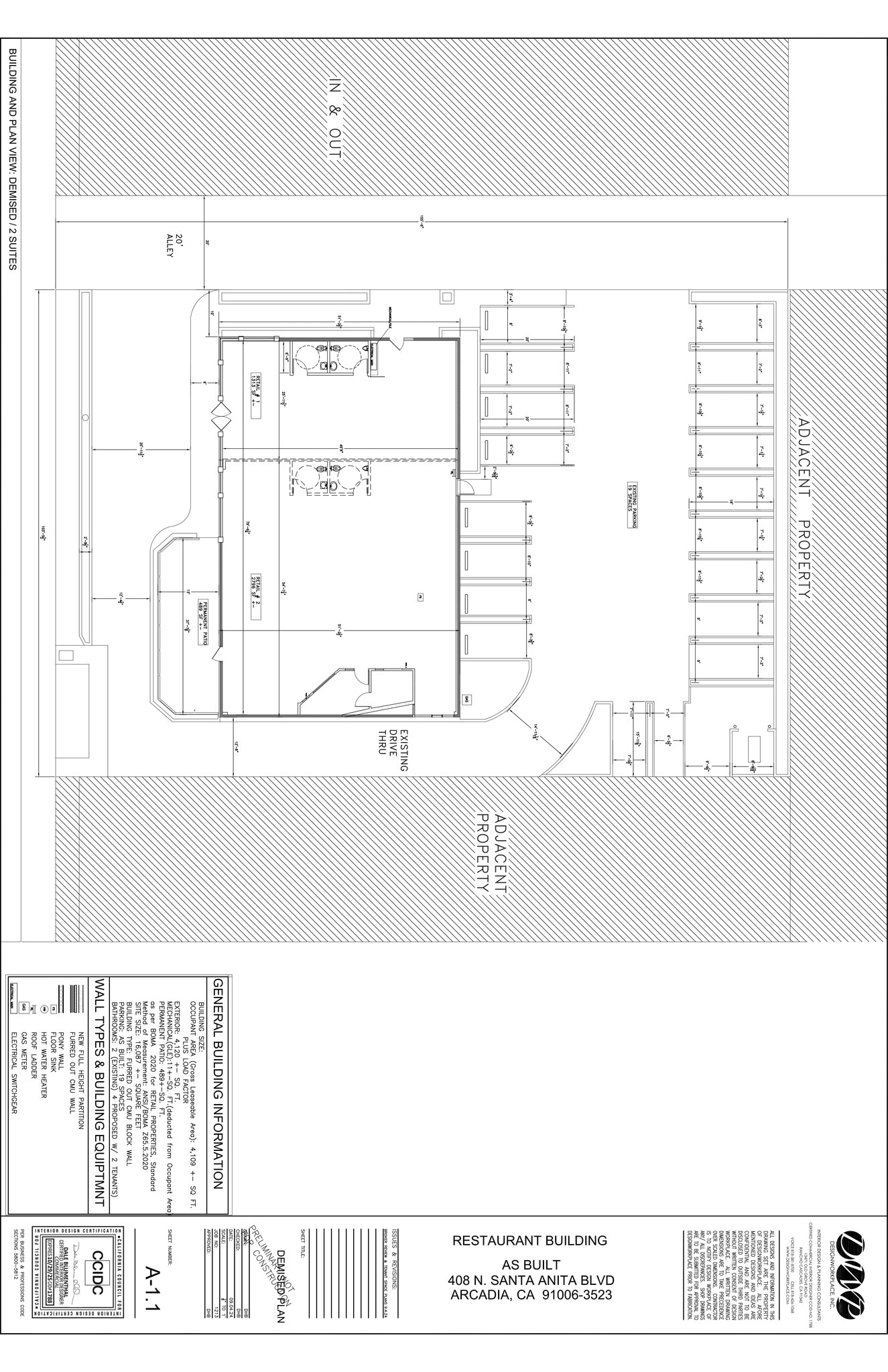 408-412 N Santa Anita Ave, Arcadia, CA for lease Site Plan- Image 1 of 1