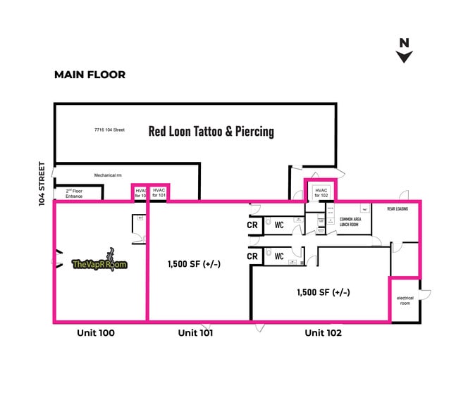 7718 104 St NW, Edmonton, AB for lease - Floor Plan - Image 2 of 5