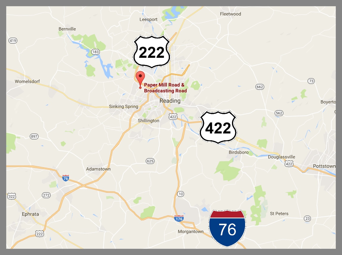 Broadcasting Rd, Wyomissing, PA 19610 Broadcasting & Papermill Roads, Wyomissing
