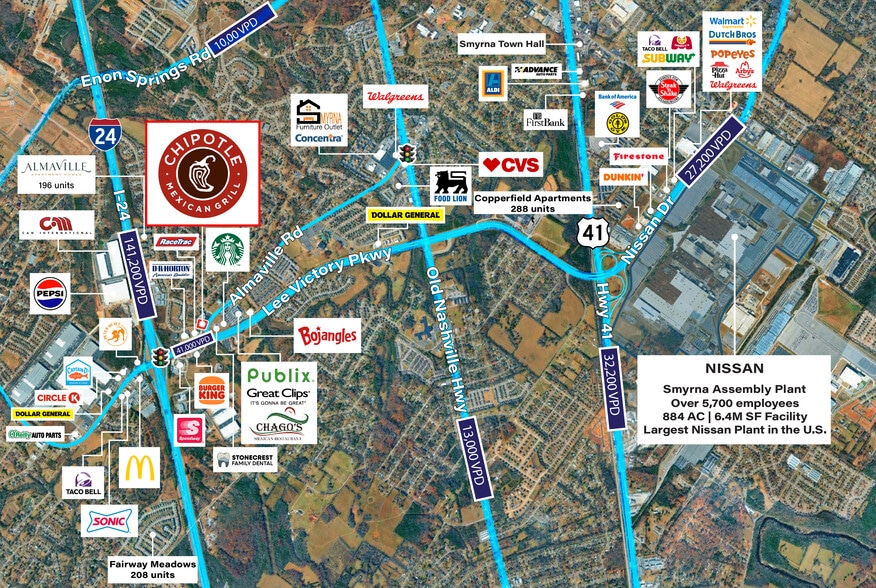 800 Seven Oaks Blvd, Smyrna, TN for sale - Aerial - Image 2 of 5