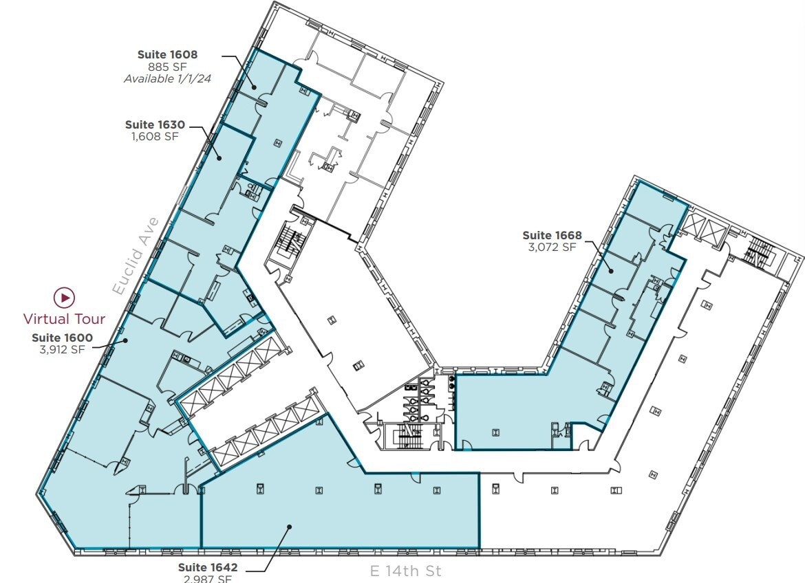 1400-1422 Euclid Ave, Cleveland, OH for lease Floor Plan- Image 1 of 1