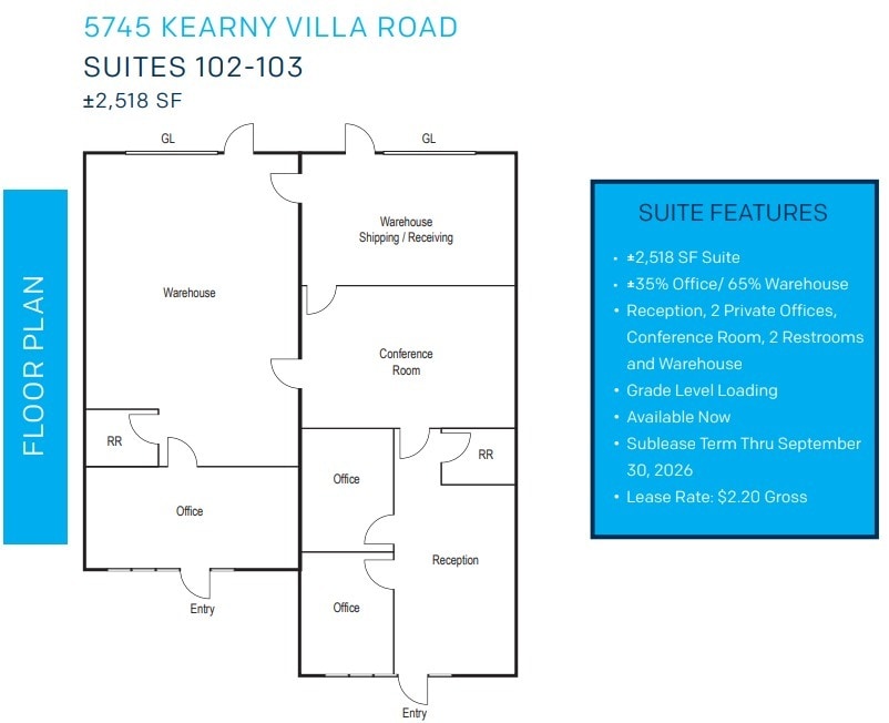 5745 Kearny Villa Rd, San Diego, CA for lease Floor Plan- Image 1 of 1