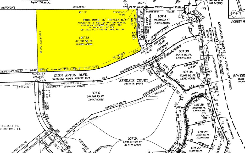 Glen Afton Blvd, Concord, NC for sale Plat Map- Image 1 of 1