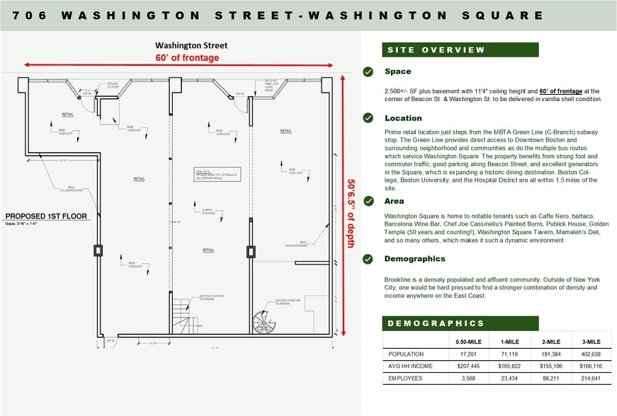706 Washington St, Brookline, MA for lease - Site Plan - Image 2 of 3