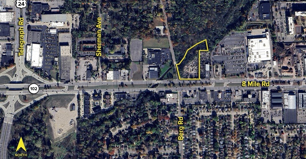 Berg Rd & W 8 Mile Rd, Southfield, MI for lease - Primary Photo - Image 1 of 1