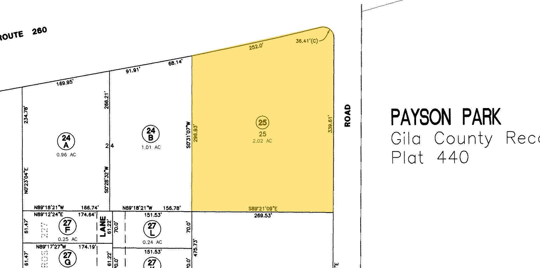 903 E State Highway 260, Payson, AZ for sale Plat Map- Image 1 of 1