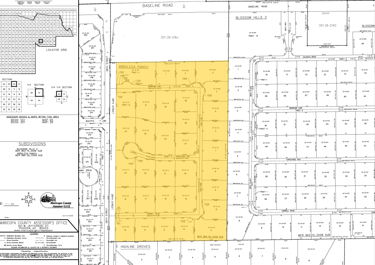 SE Baseline Rd & 28th St, Phoenix, AZ for sale Plat Map- Image 1 of 4