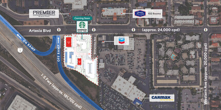 6050 Artesia Blvd, Buena Park, CA - aerial  map view