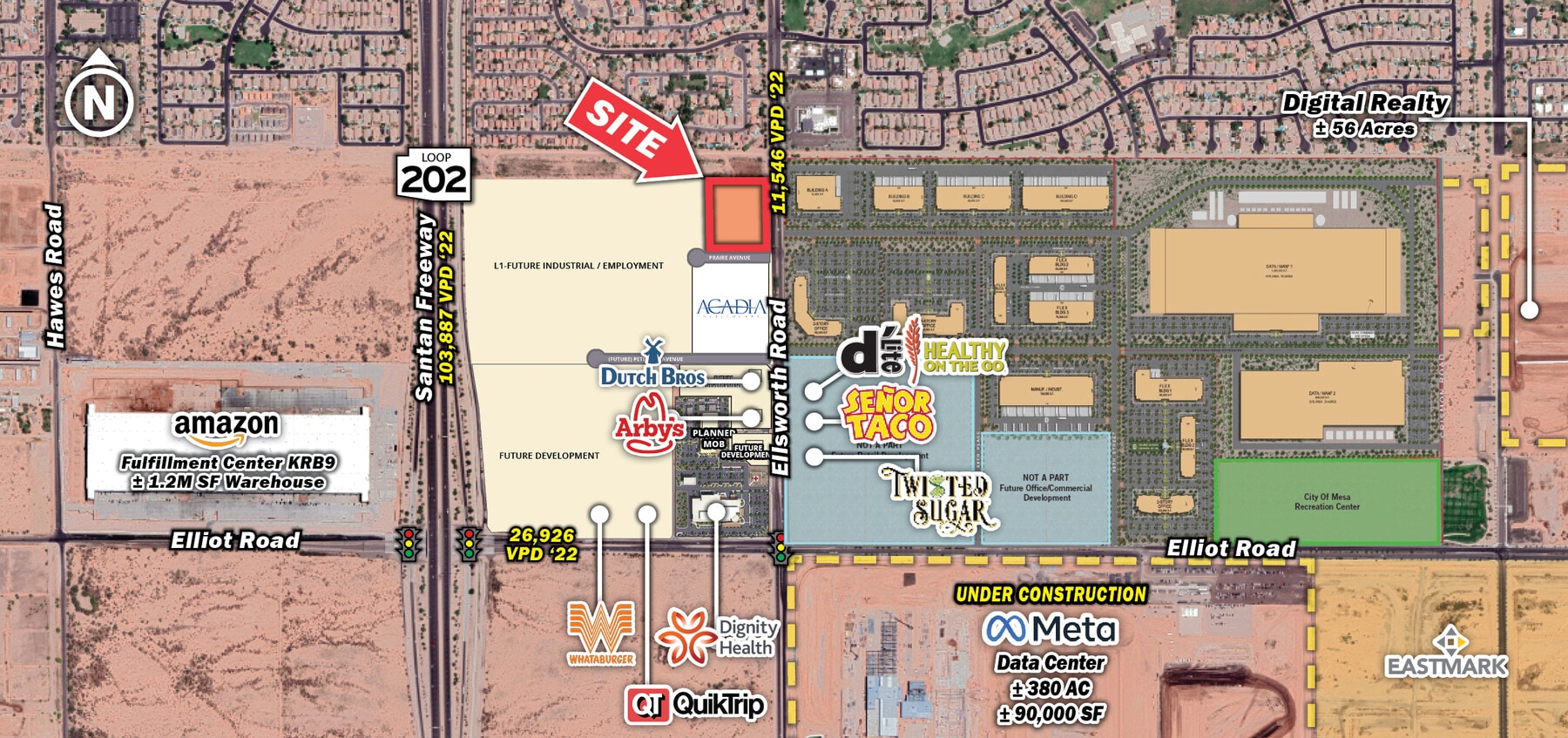 N/NWC Elliot & Ellsworth Rd, Mesa, AZ 85212 for Lease