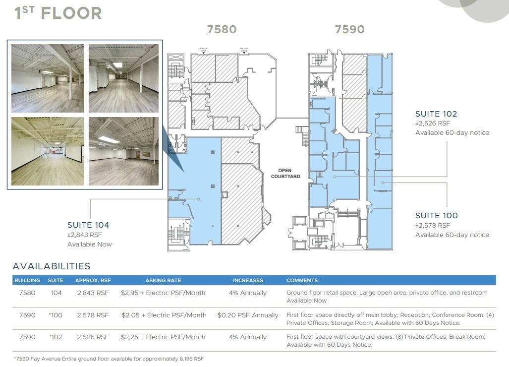 7590 Fay Ave, La Jolla, CA for lease Floor Plan- Image 1 of 1