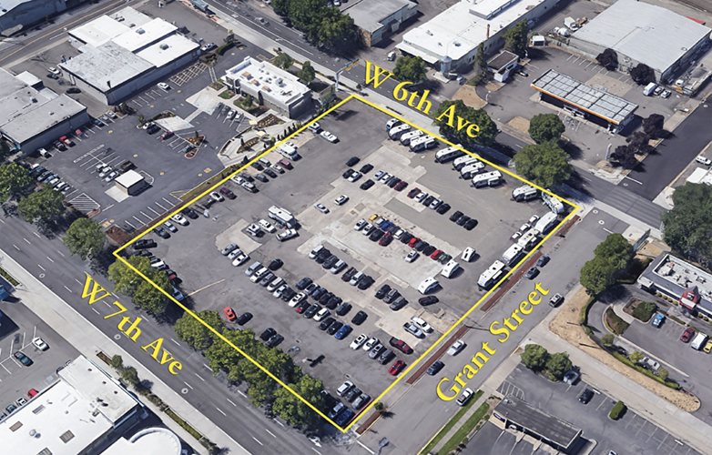 W 6th Ave & W 7th Ave at Grant Street, Eugene, OR for lease - Aerial - Image 1 of 2