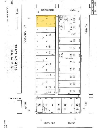 366-372 N La Cienega Blvd, Los Angeles, CA for lease - Plat Map - Image 2 of 6