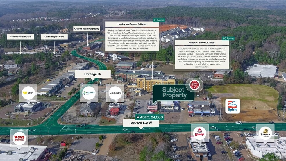 1925 Jackson Ave W, Oxford, MS for sale - Aerial - Image 3 of 3