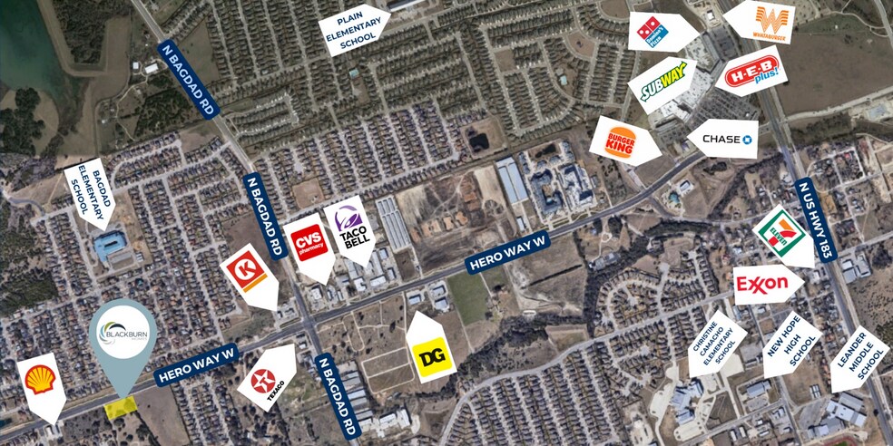 12451 Hero Way w, Leander, TX for sale - Aerial - Image 1 of 1