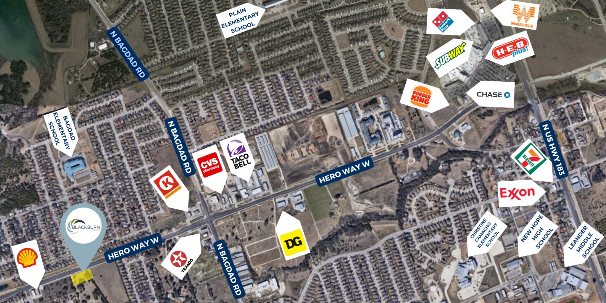 12451 Hero Way w, Leander, TX for sale Aerial- Image 1 of 1