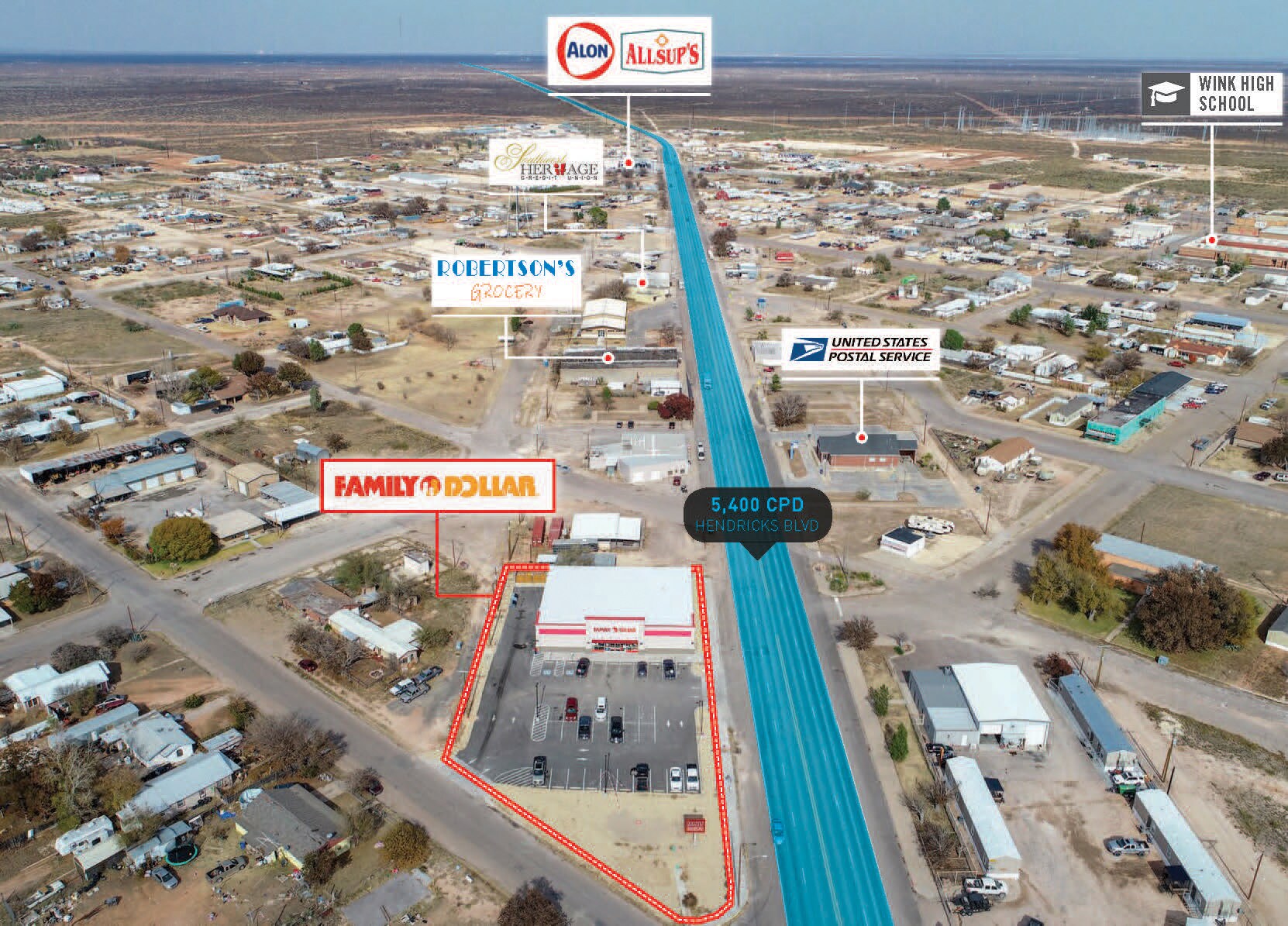 111 Hendricks Blvd, Wink, TX for sale Aerial- Image 1 of 1