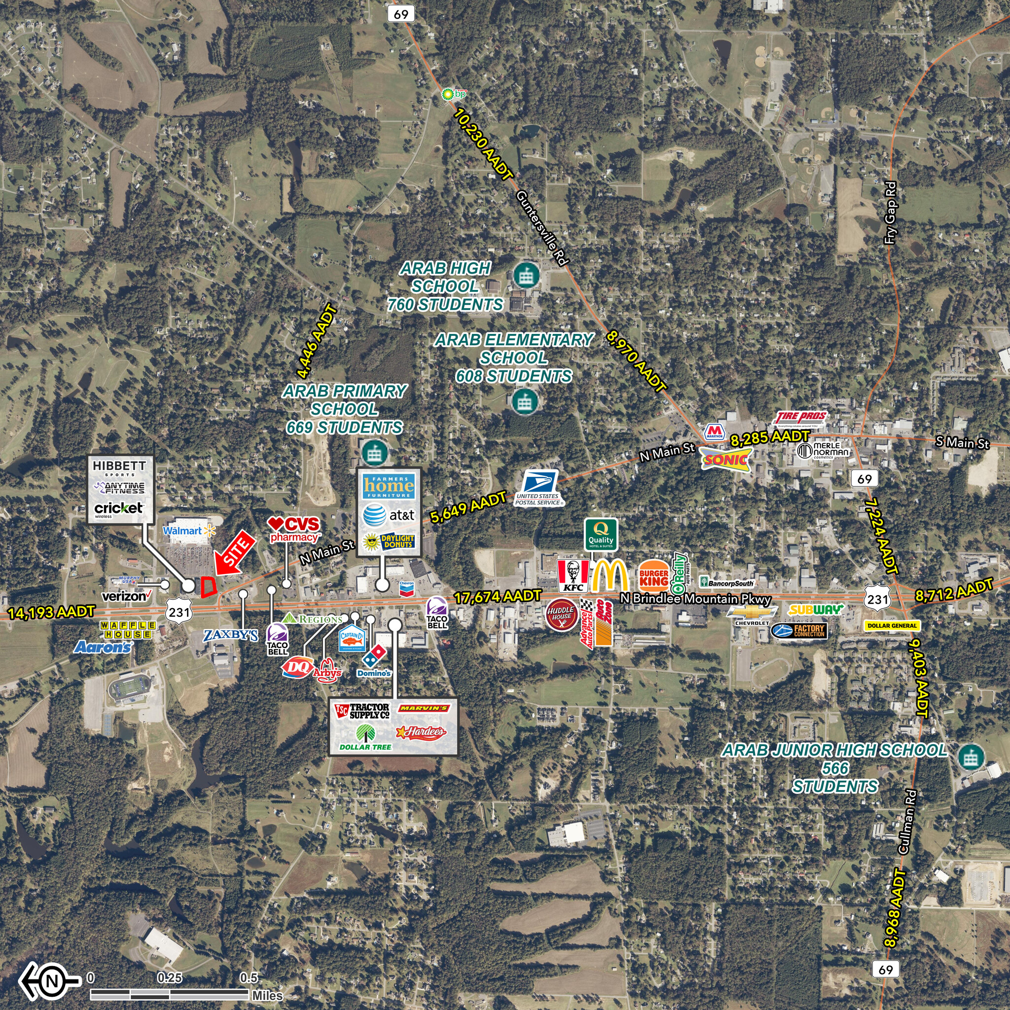 N Brindlee Mountain Road, Arab, AL for sale Aerial- Image 1 of 3