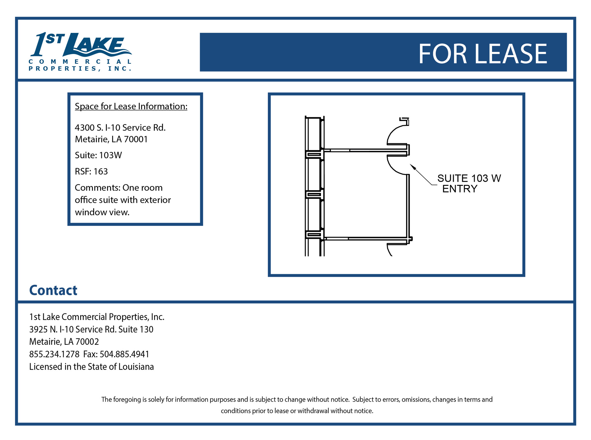 4300 S I-10 Service Rd, Metairie, LA for lease Floor Plan- Image 1 of 1