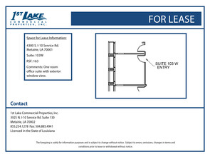 4300 S I-10 Service Rd, Metairie, LA for lease Floor Plan- Image 1 of 1