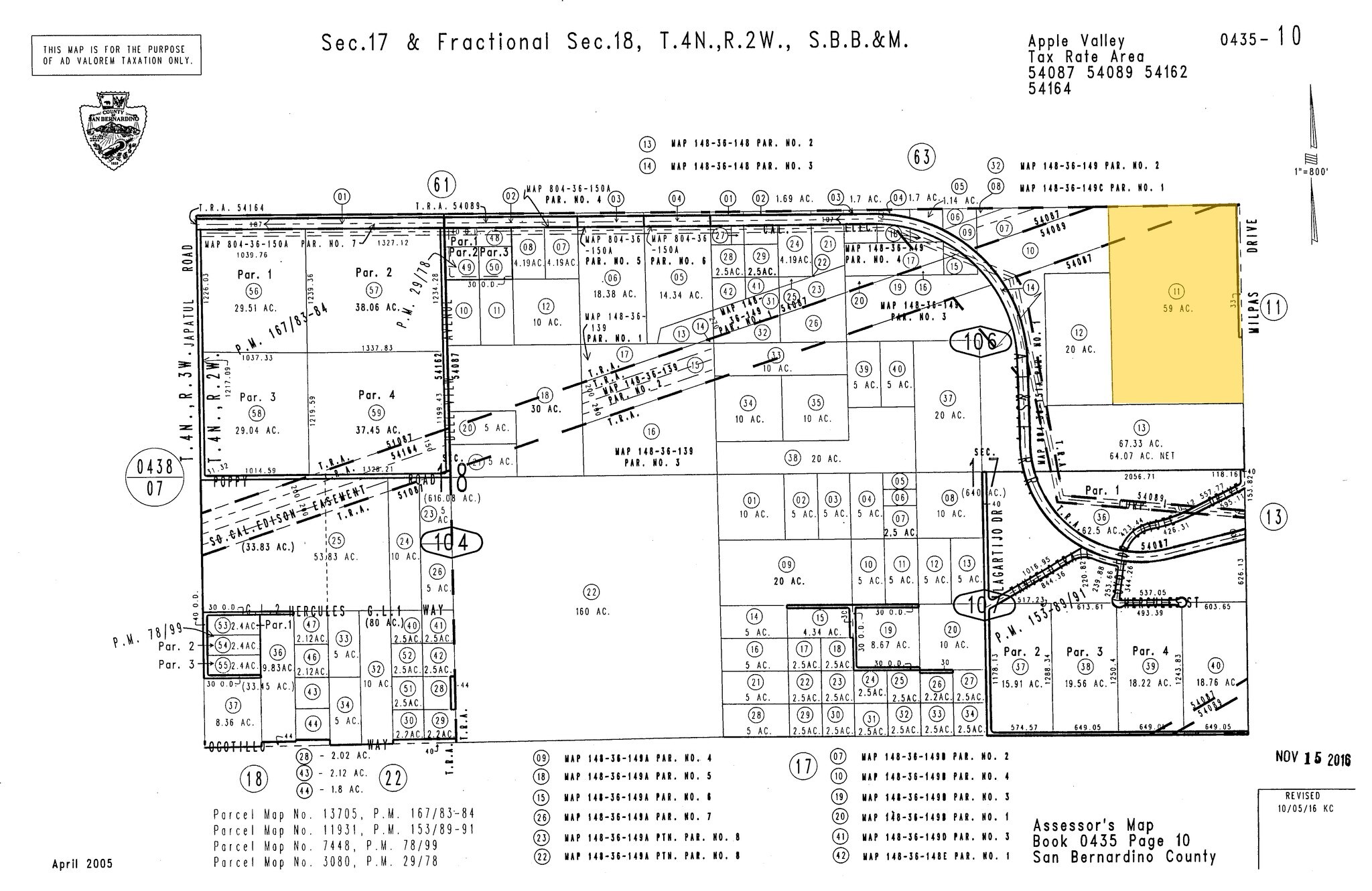 0 Milpas Rd, Apple Valley, CA for sale Plat Map- Image 1 of 1