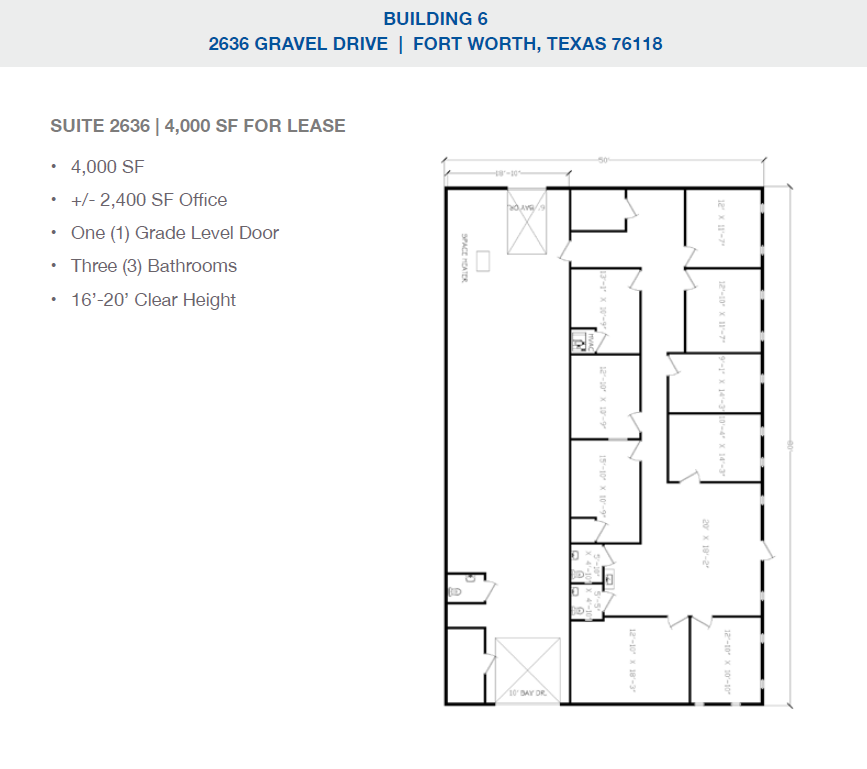 2501-2519 Gravel Dr, Fort Worth, TX for lease Floor Plan- Image 1 of 1