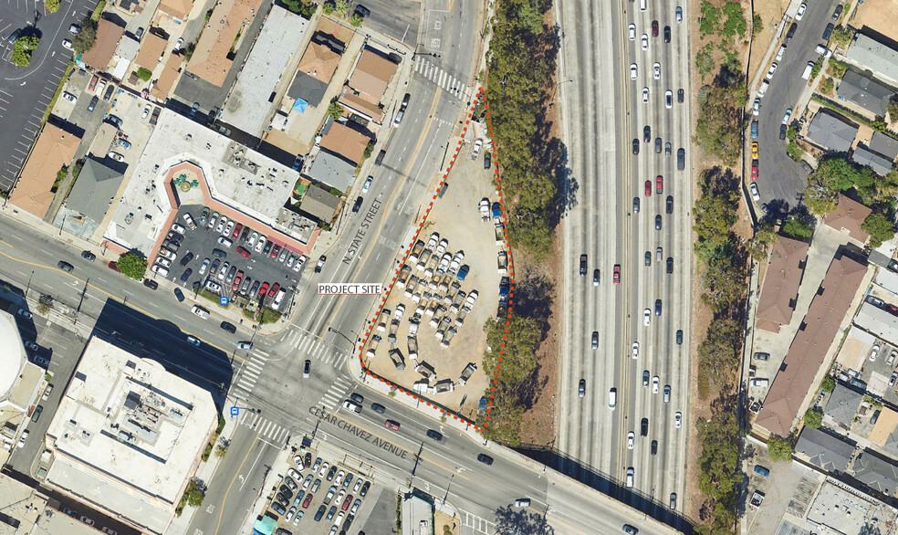 1907 E Cesar E Chavez Ave, Los Angeles, CA for lease - Aerial - Image 3 of 5