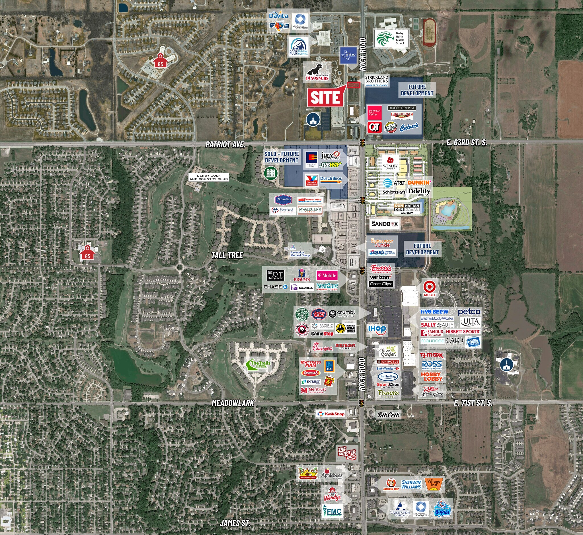 N Rock Rd, Derby, KS for sale Aerial- Image 1 of 8