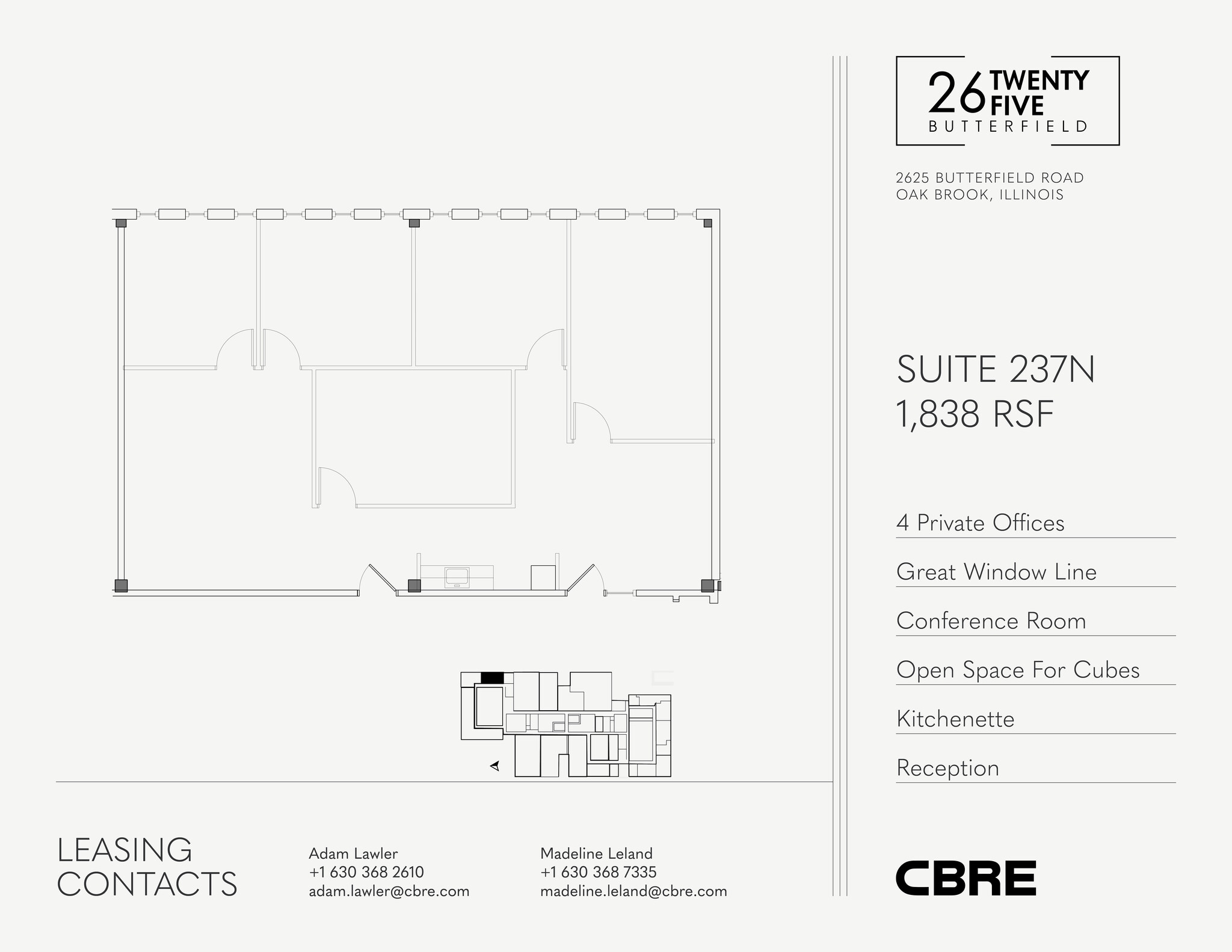 2625 Butterfield Rd, Oak Brook, IL for lease Floor Plan- Image 1 of 1