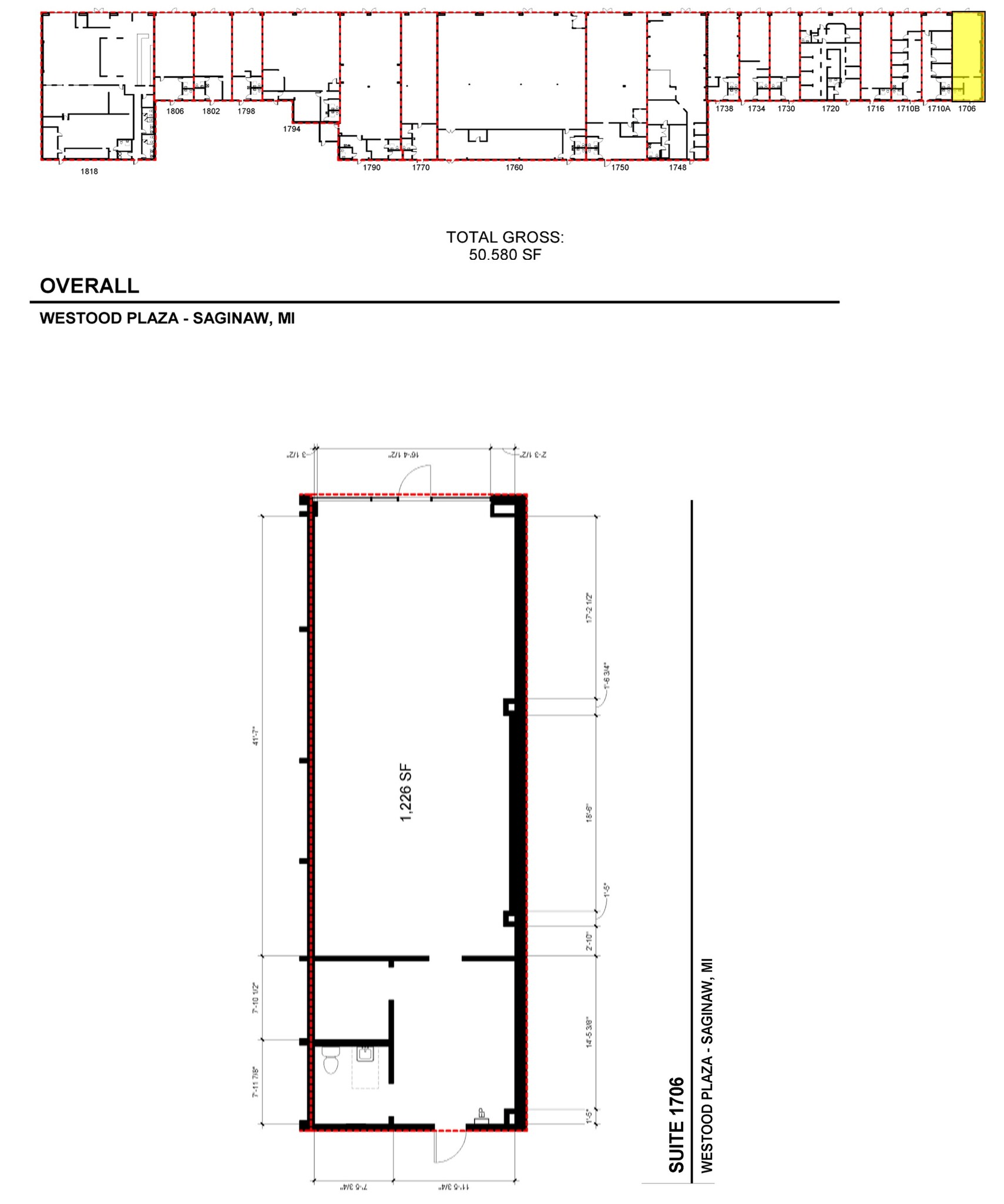 1706-1818 Lawndale Rd, Saginaw, MI for lease Floor Plan- Image 1 of 1