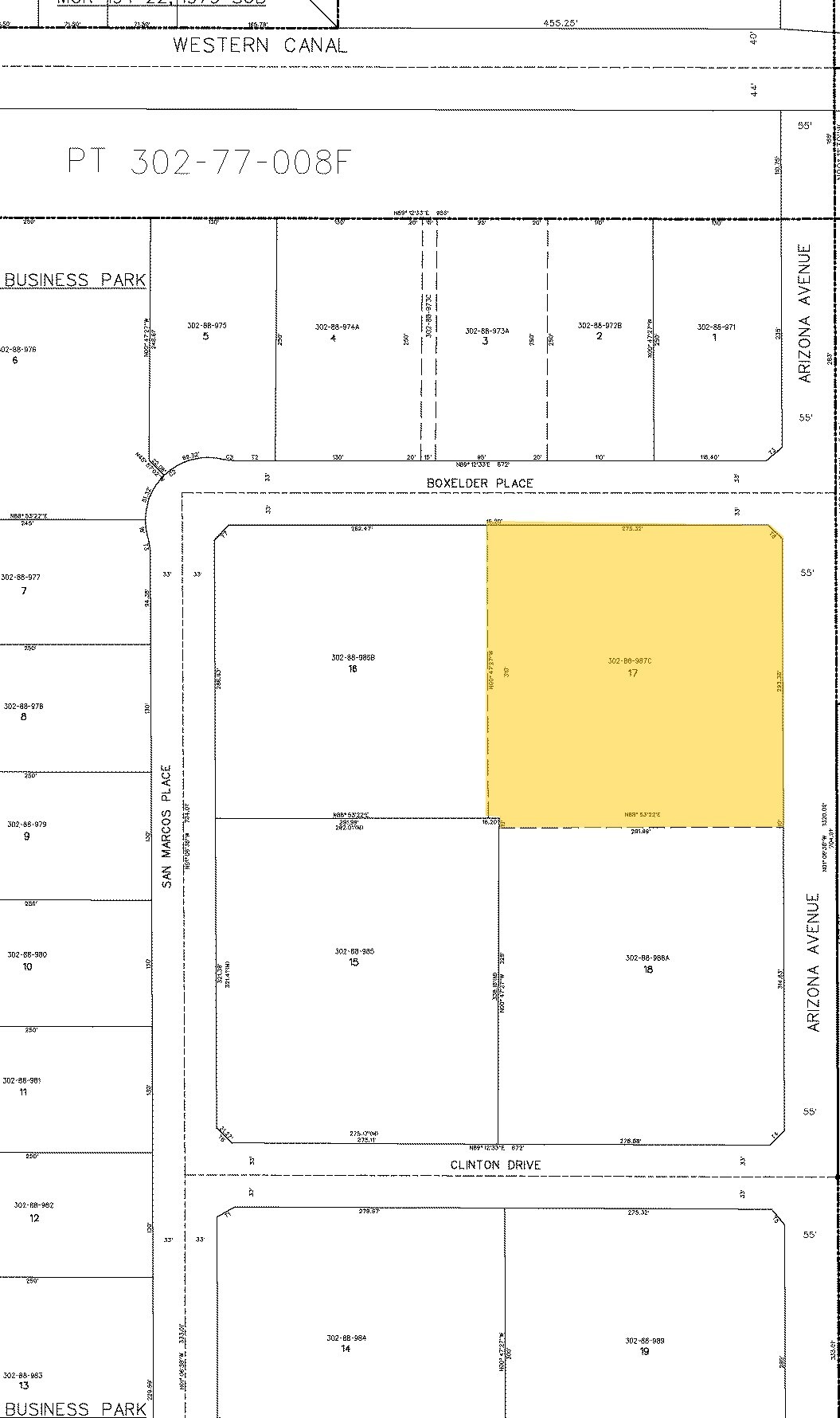 3400 N Arizona Ave, Chandler, AZ for sale Plat Map- Image 1 of 1