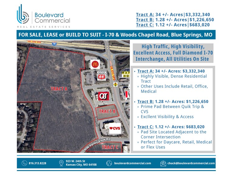 I-70 & Woods Chapel rd, Blue Springs, MO for sale - Aerial - Image 2 of 3
