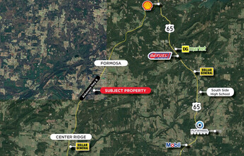 6880 Highway 9, Center Ridge, AR - aerial  map view