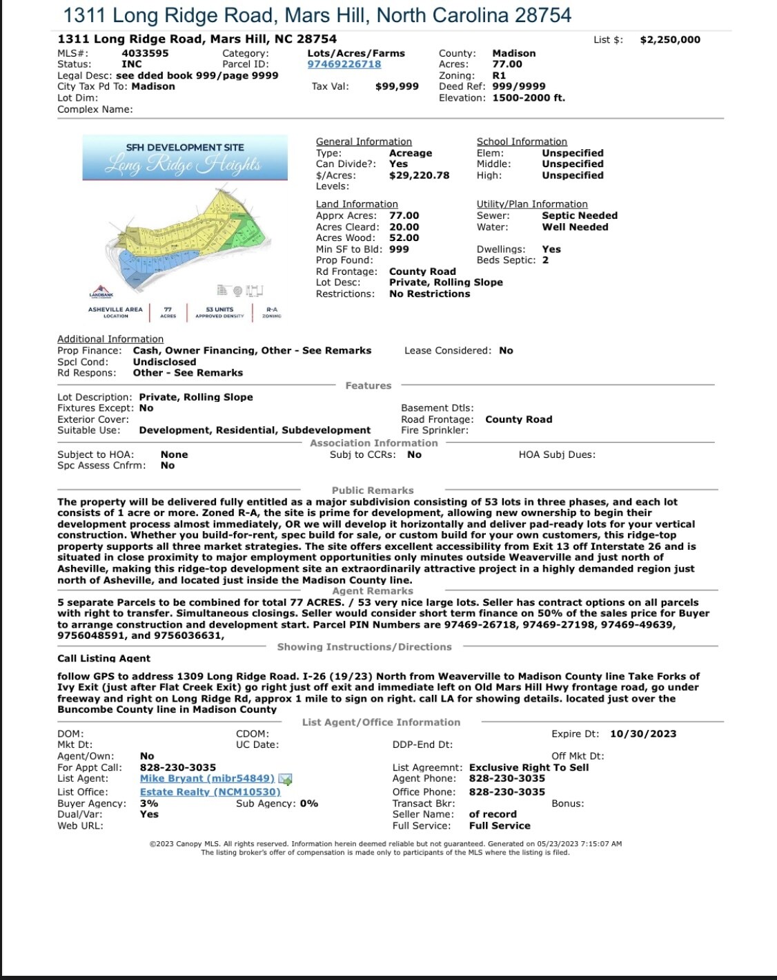 1311 Long Ridge, Mars Hill, NC for sale Other- Image 1 of 1