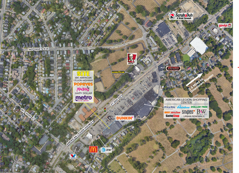 628-674 American Legion Hwy, Roslindale, MA for lease - Aerial - Image 3 of 3