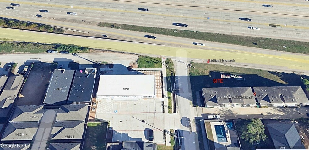 1816 Thompson Street, Houston, TX for sale - Aerial - Image 3 of 4