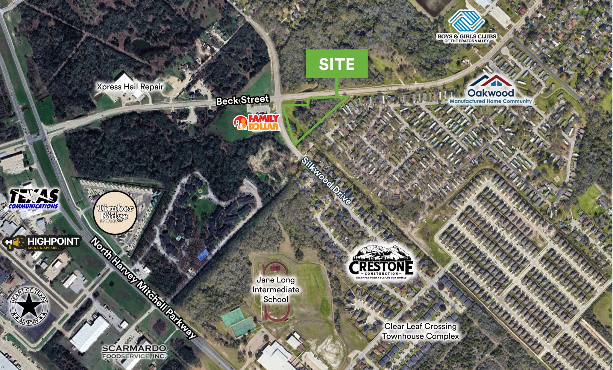 Beck Street & Silkwood Drive, Bryan, TX for sale Aerial- Image 1 of 7