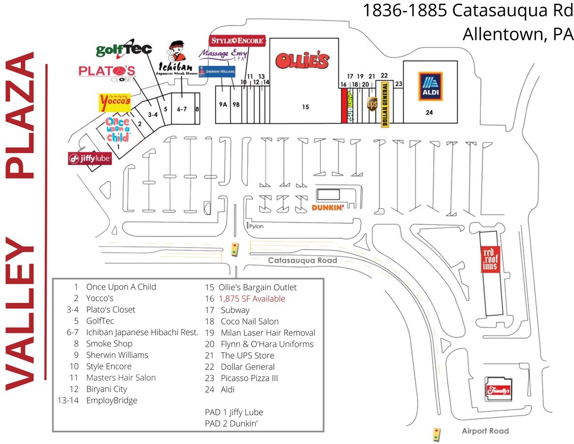 18361885 Catasauqua Rd, Allentown, PA 18109 Valley Plaza Shopping