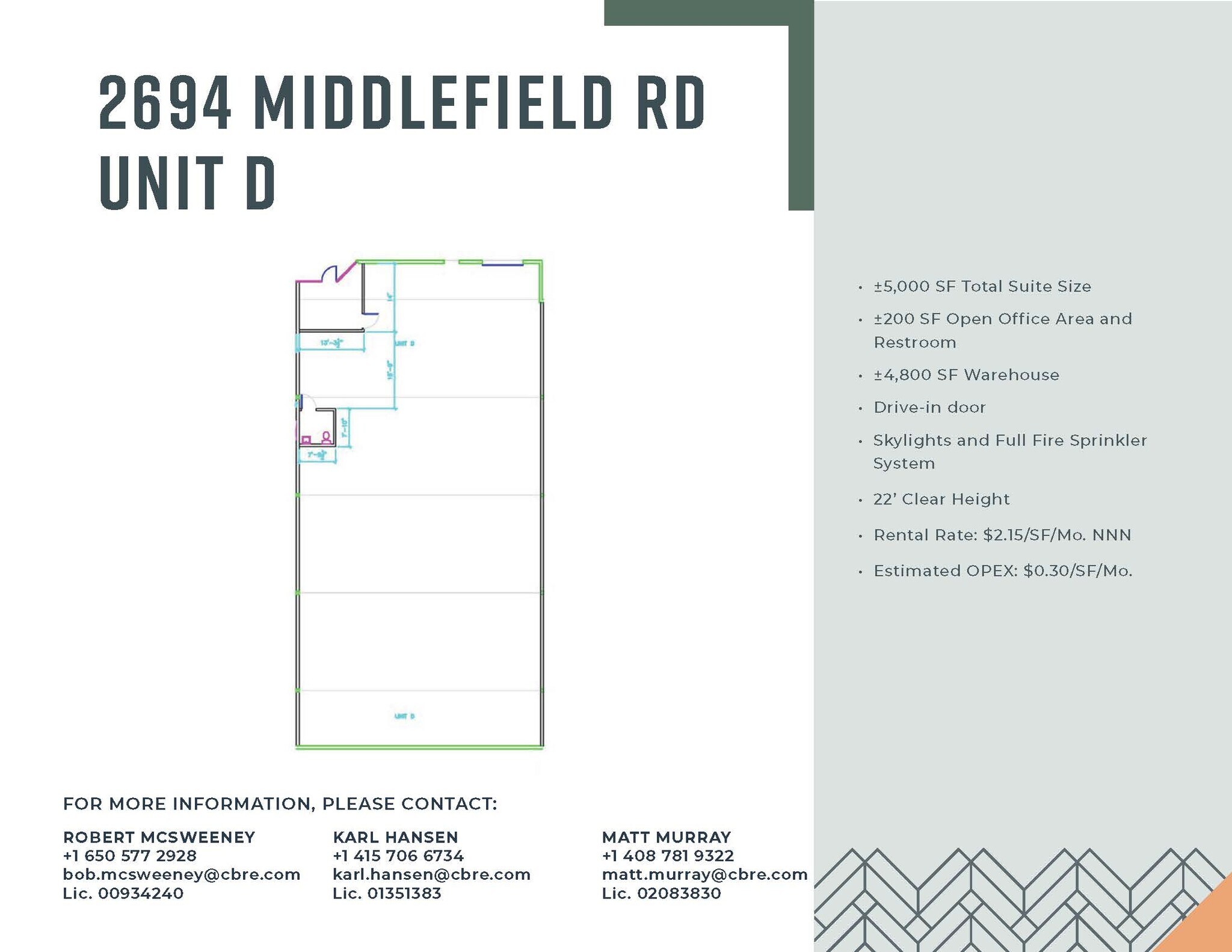 2682 Middlefield Rd, Redwood City, CA for lease Floor Plan- Image 1 of 1