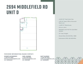 2682 Middlefield Rd, Redwood City, CA for lease Floor Plan- Image 1 of 1