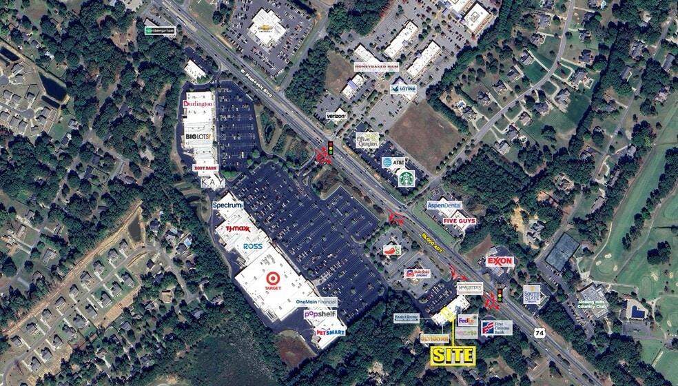 2803-2833 W Highway 74, Monroe, NC for lease - Aerial - Image 2 of 3