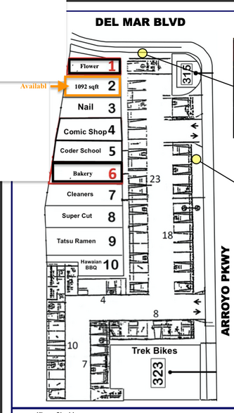 319 S Arroyo Pky, Pasadena, CA for lease - Site Plan - Image 2 of 7