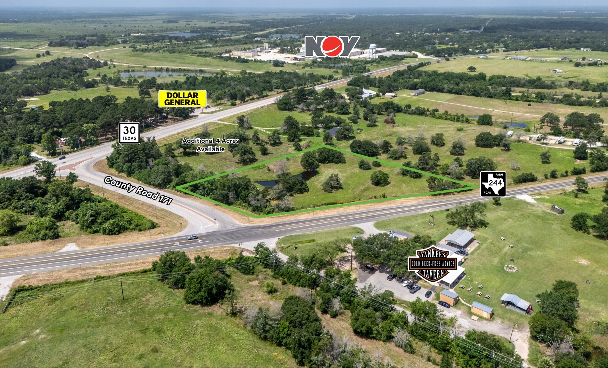 CR 171 & FM 244, Anderson, TX for sale Aerial- Image 1 of 5